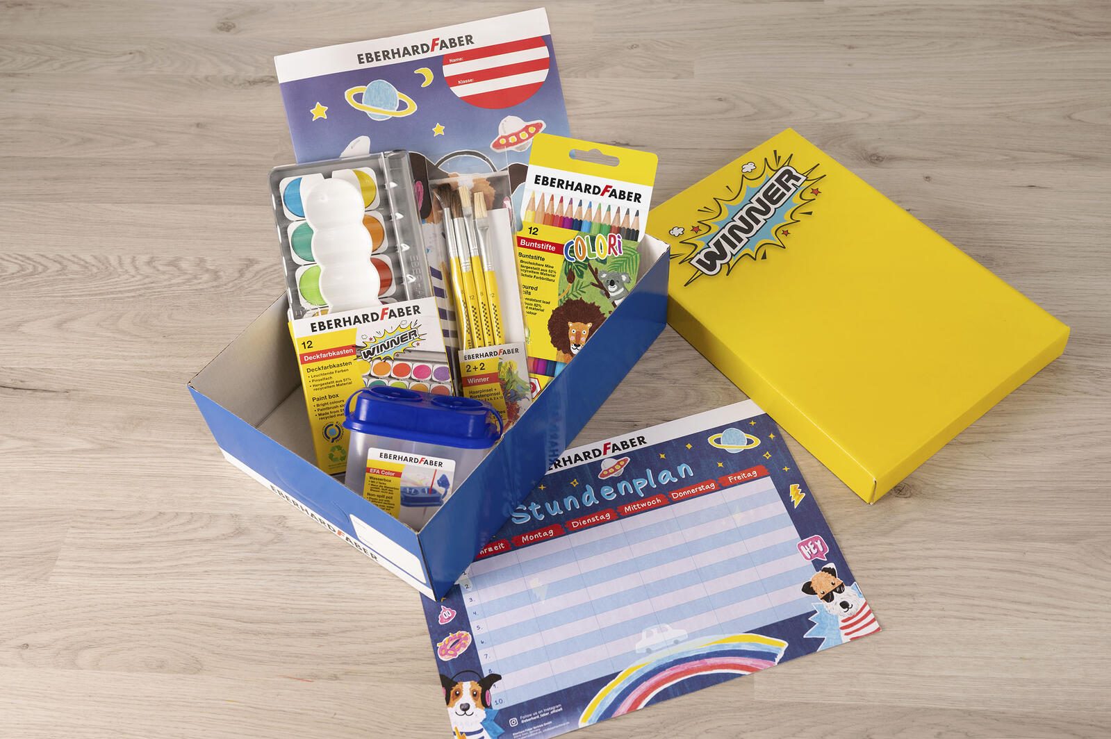 EBERHARD FABER Aufbewahrungsbox Schulstarter Box 22,0 x 31,0 x 10,0 cm blau, gelb