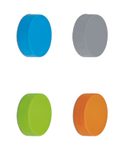 MAUL Magnete Ø 3,26 x 0,98 je 1x blau, grau, grün, orange