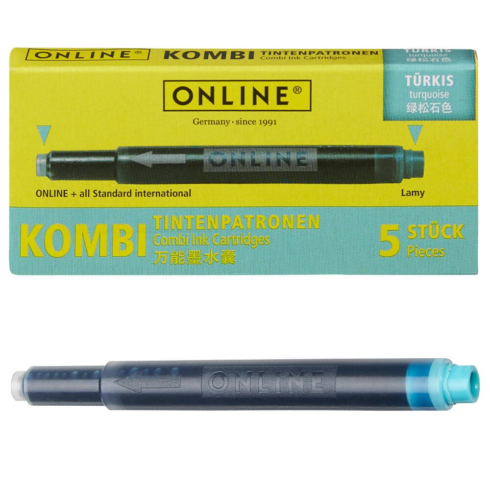 ONLINE® Tintenpatronen für Füller türkis-blau