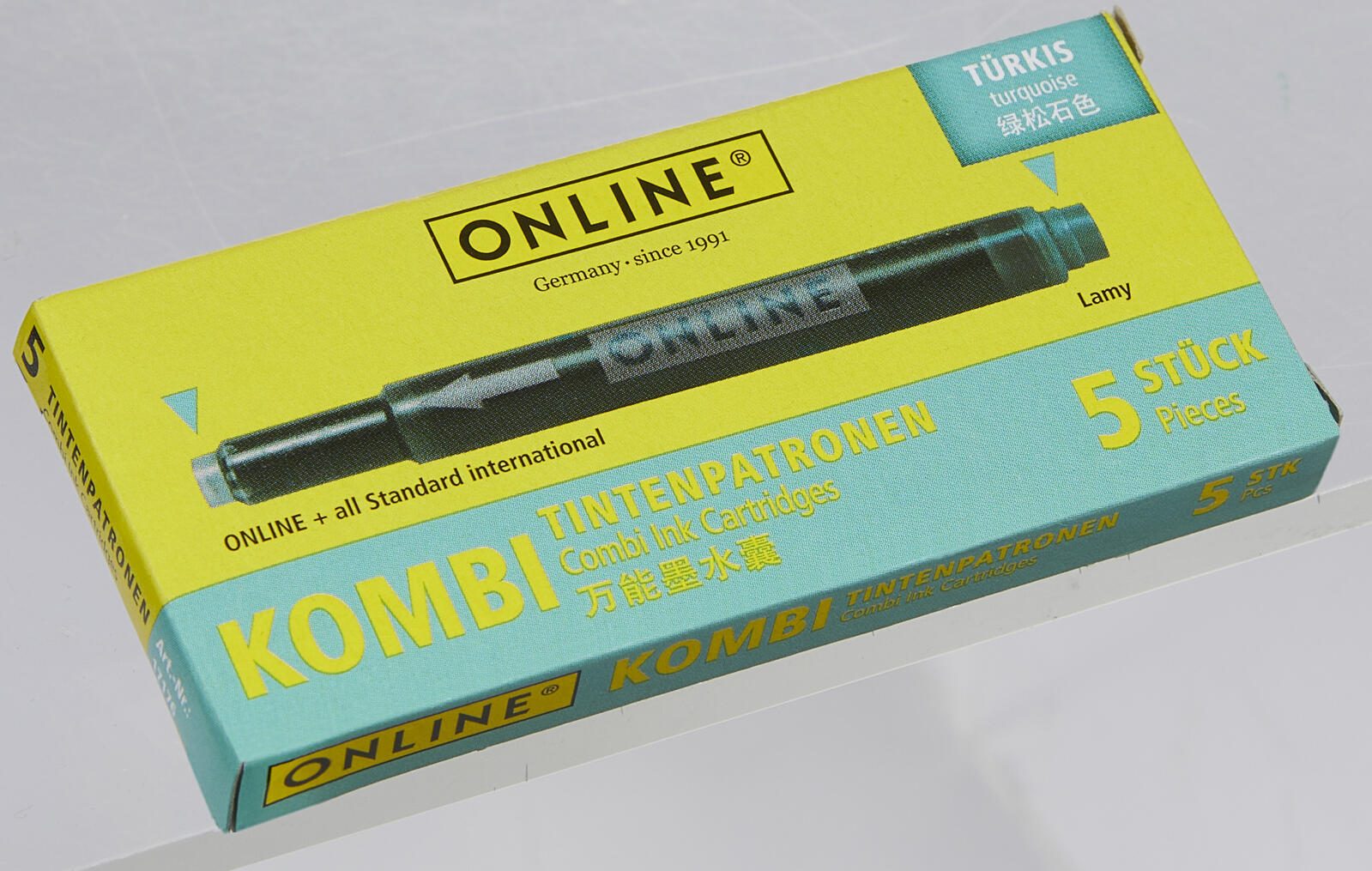 ONLINE® Tintenpatronen für Füller türkis-blau