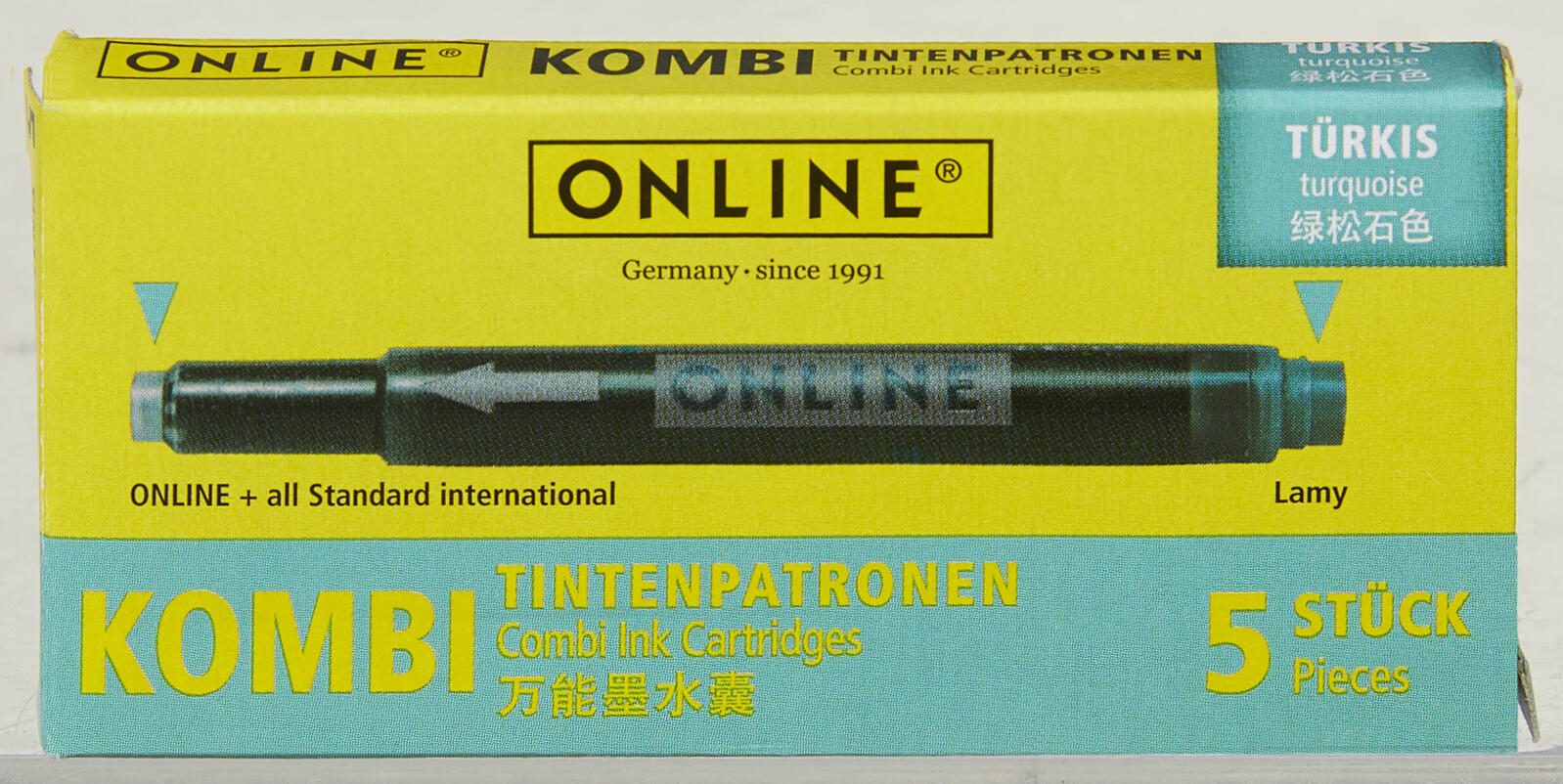 ONLINE® Tintenpatronen für Füller türkis-blau