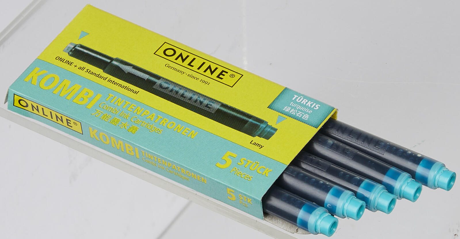 ONLINE® Tintenpatronen für Füller türkis-blau