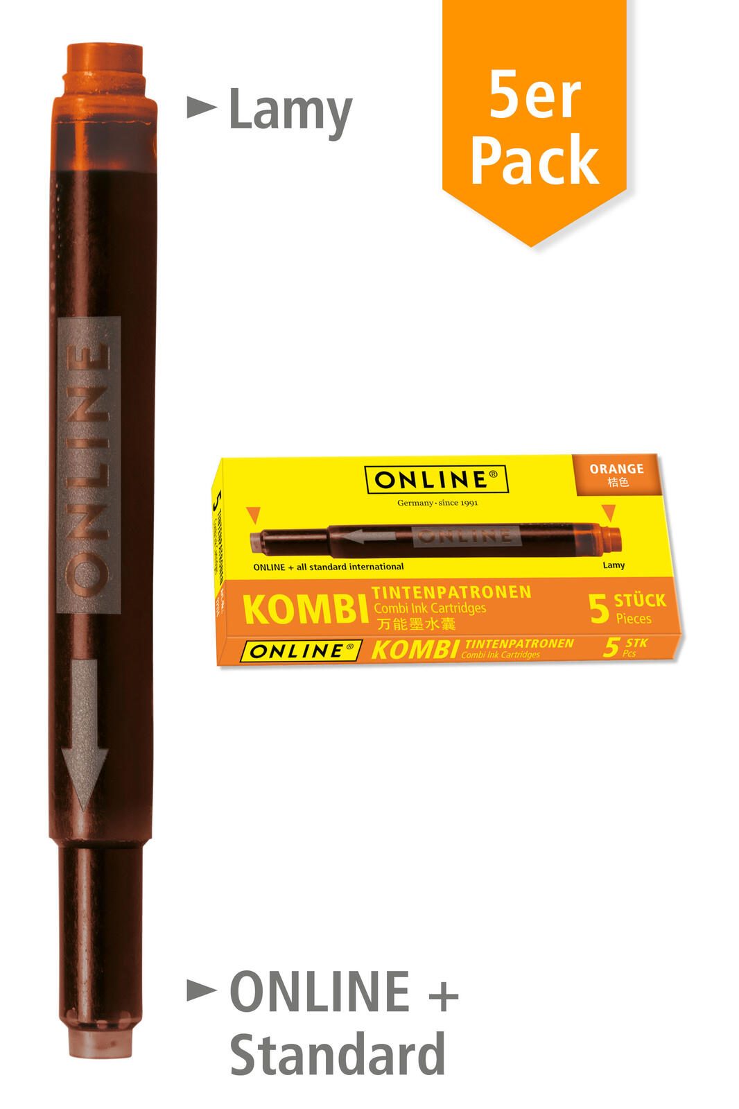 ONLINE® Tintenpatronen für Füller orange