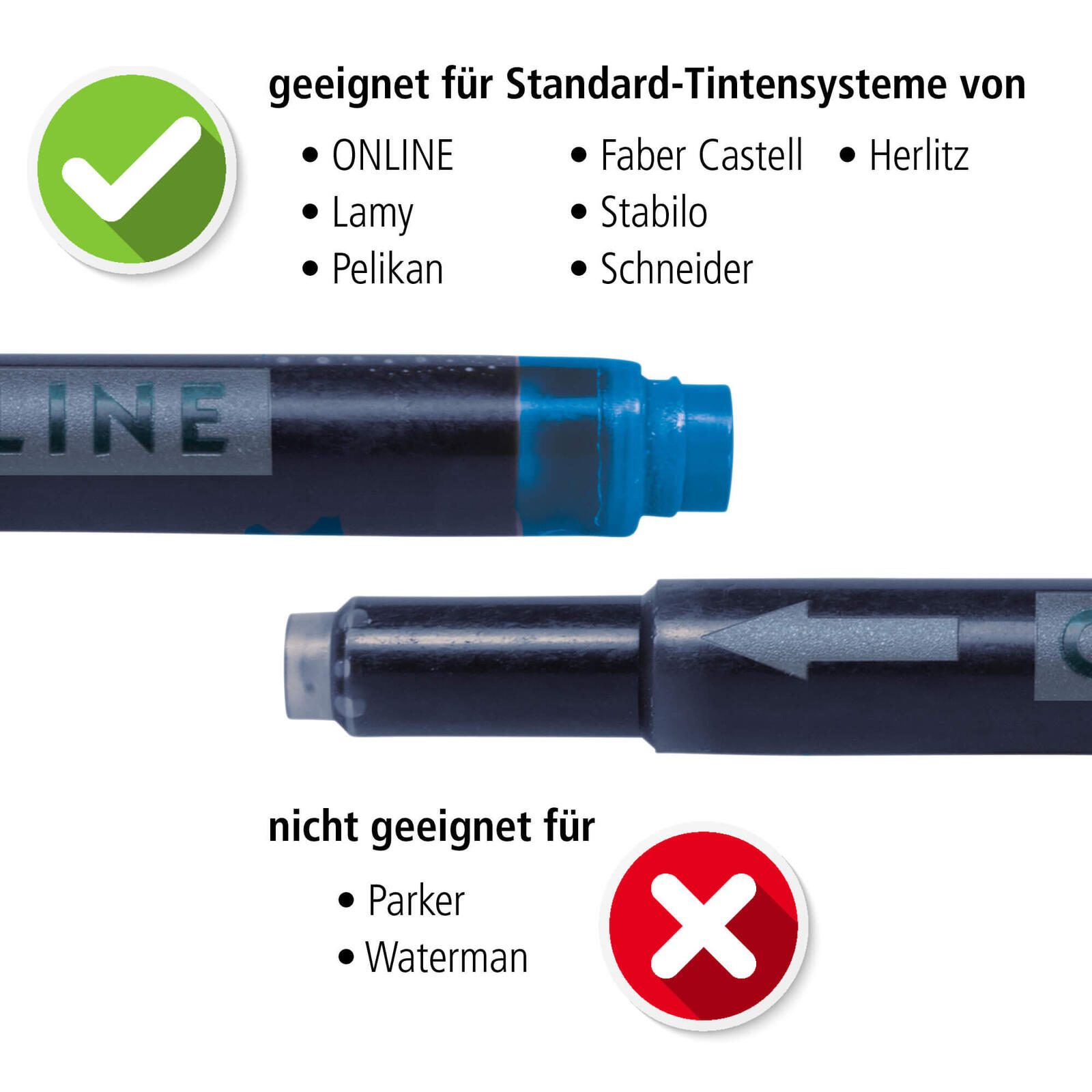 ONLINE® Tintenpatronen für Füller orange