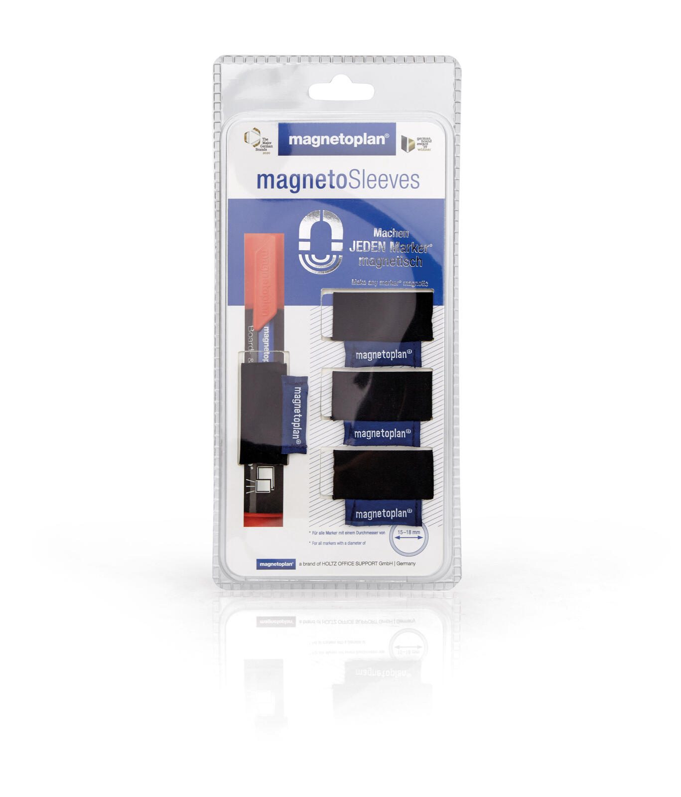 magnetoplan magnetischer Stiftehalter 3,0 x 4,6 x 0,2 cm schwarz