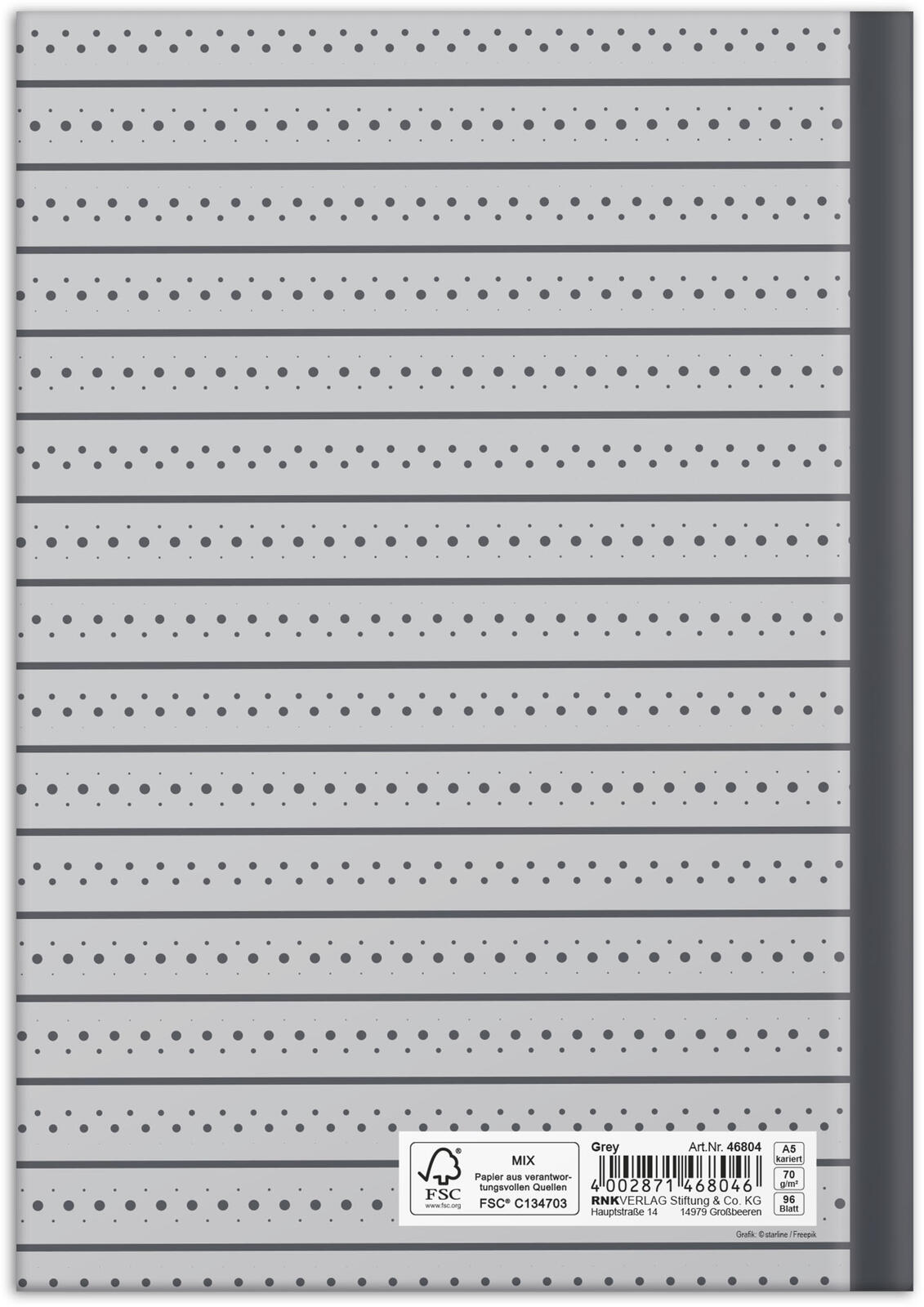 RNK-Verlag Notizbuch DIN A5 kariert, 192 Seiten