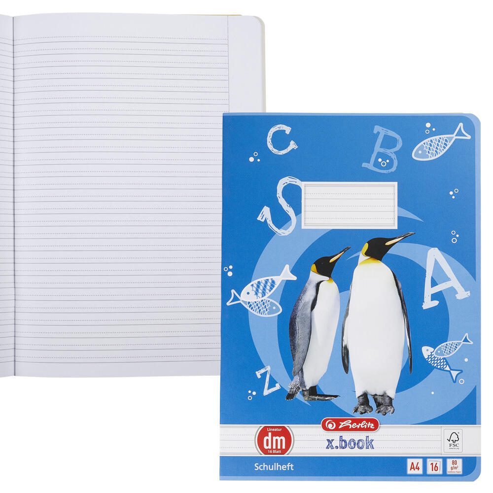 herlitz Schulheft liniert DIN A4 16 Blätter