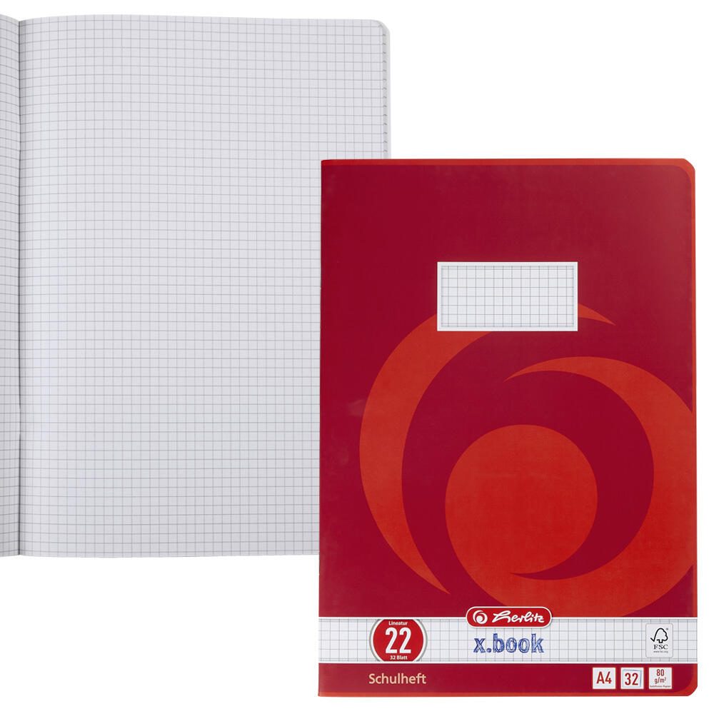 herlitz Schulheft kariert DIN A4 32 Blätter