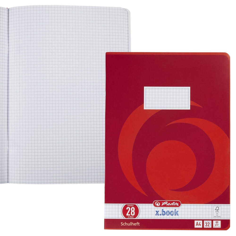 herlitz Schulheft kariert DIN A4 32 Blätter