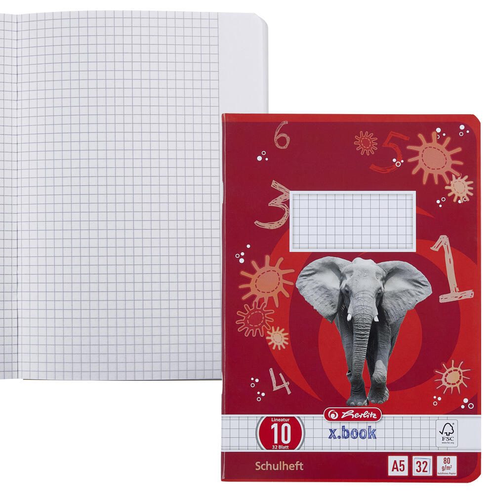 herlitz Schulheft kariert DIN A5 32 Blätter