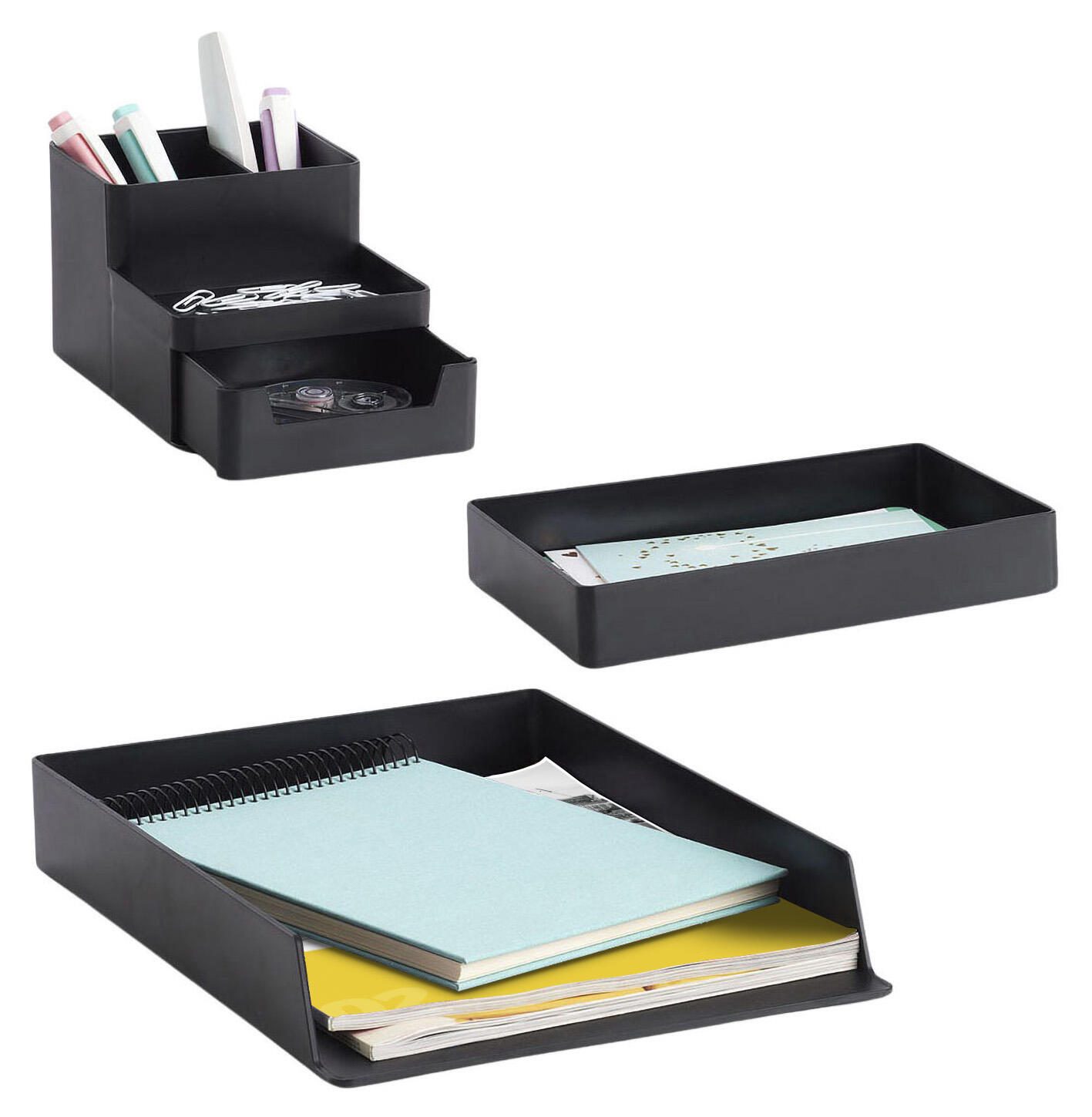 Zeller Schreibtisch-Organizer 15,3 x 11,2 x 9,3 cm schwarz