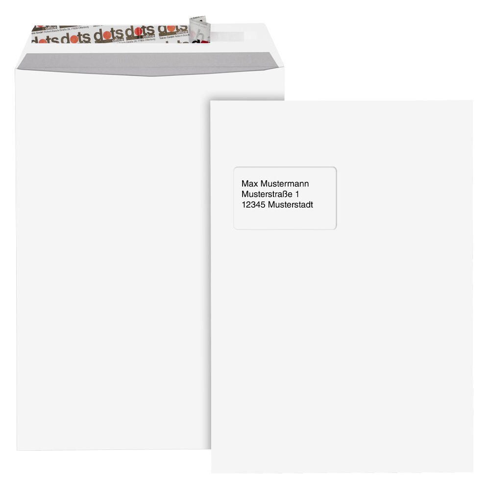 dots Versandtaschen DIN C4 weiß
