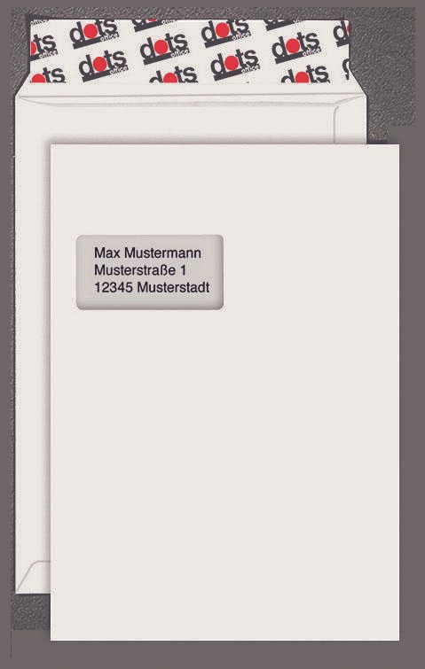 dots Versandtaschen DIN C4 weiß