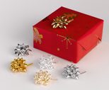 PRÄSENT Geschenk-Schleifen 5 mm x 0.95 m silber/gold