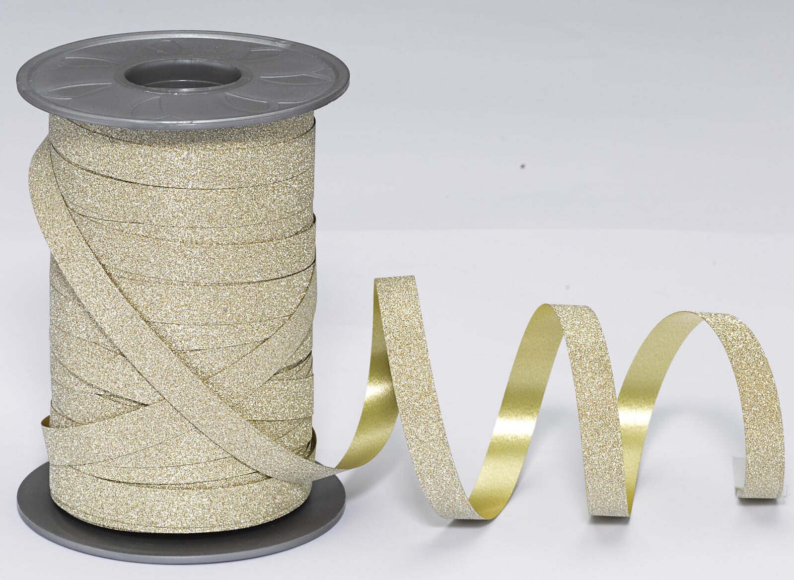 PRÄSENT Geschenkband Glitter 10 mm x 100 m gold