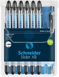 Schneider Kugelschreiber Slider Basic schwarz, 6 St. + GRATIS Slider Kugelschreiber Rave XB, schwarz