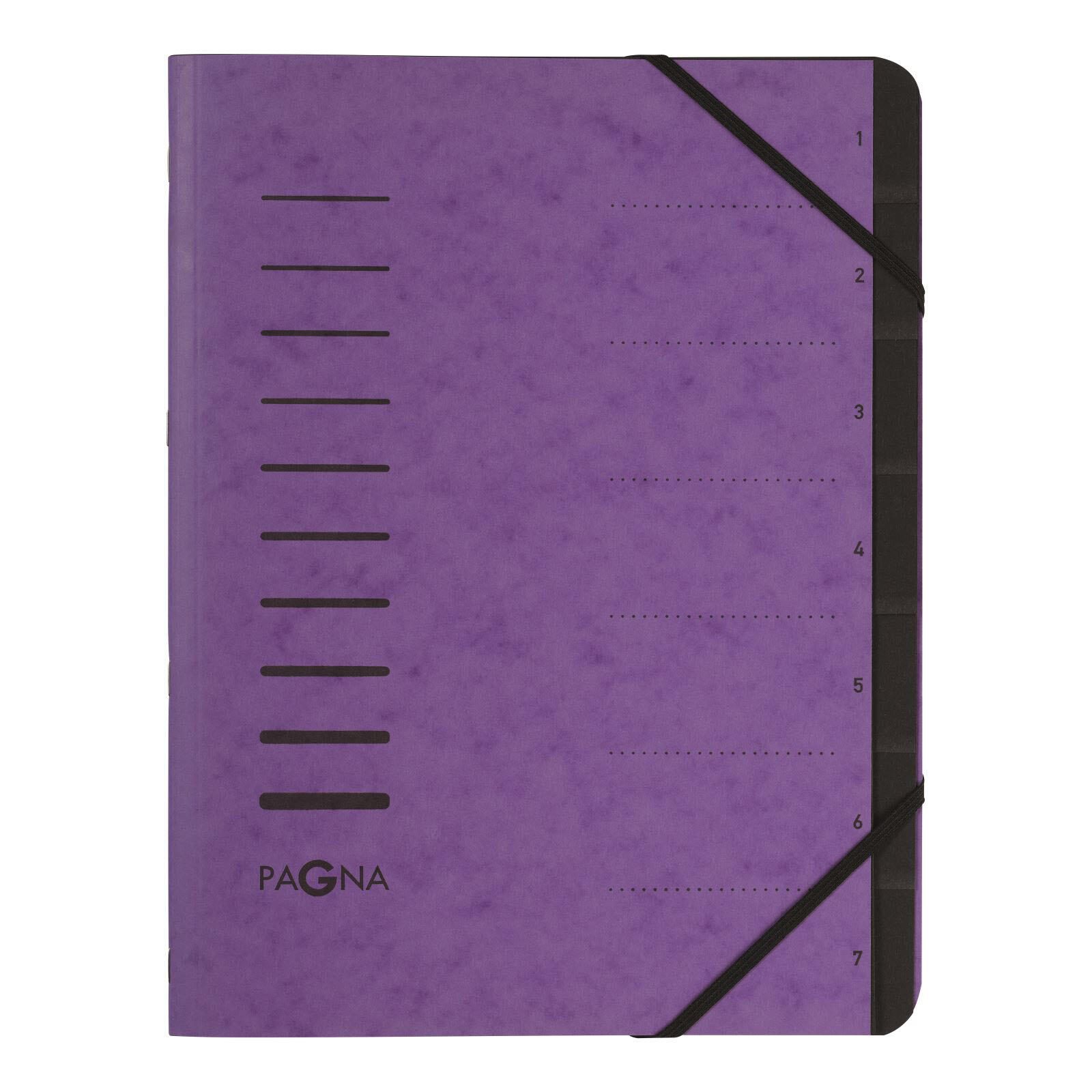 PAGNA Ordnungsmappe DIN A4 7-Fach  aubergine