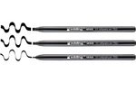 edding Filzstifte Schwarz 2.0 + 3.5 + 5.0 mm