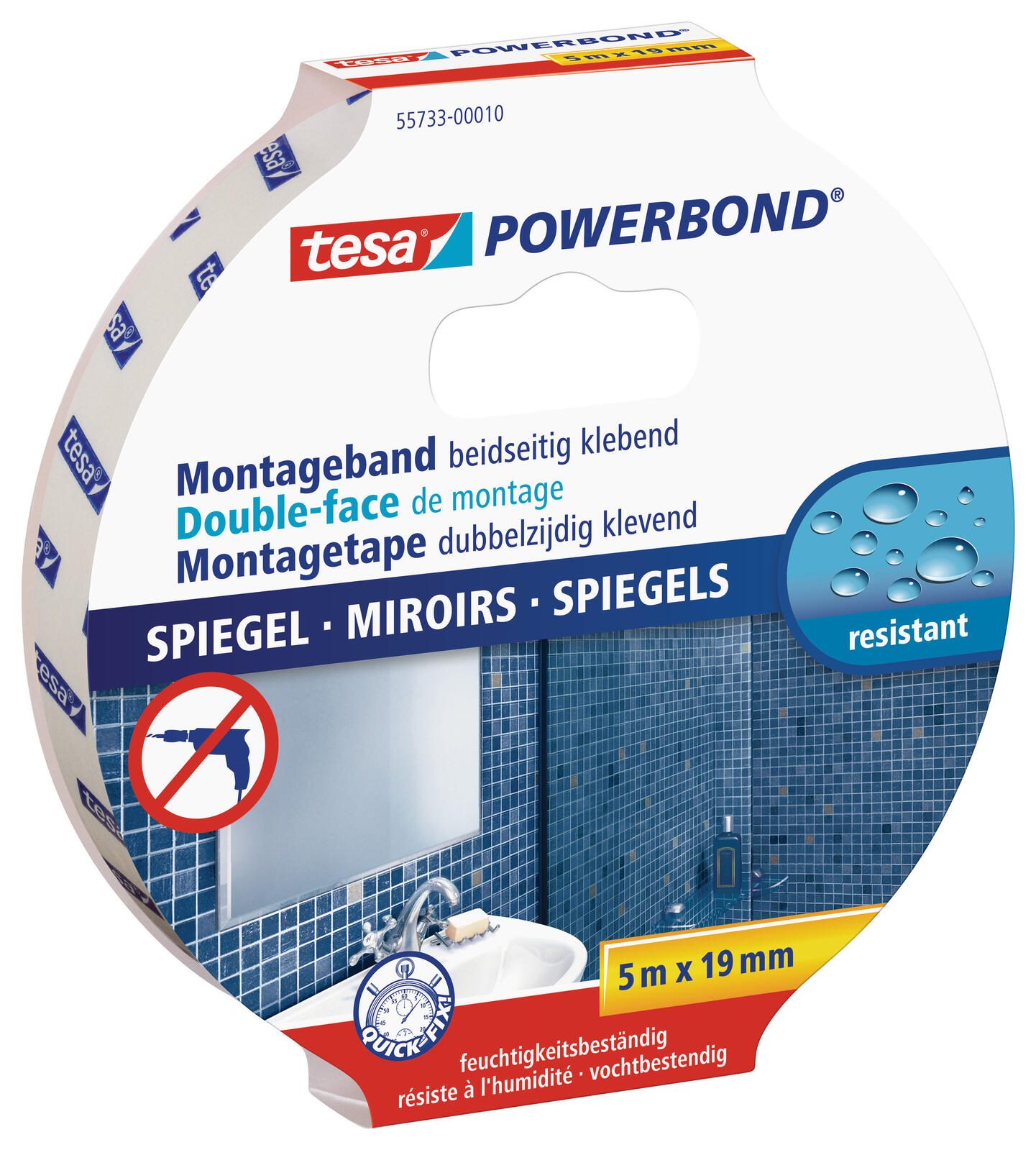 tesa doppelseitiges Klebeband 19 mm  x 5 m weiß