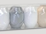 PRÄSENT Geschenkbänder weiß/silber/creme