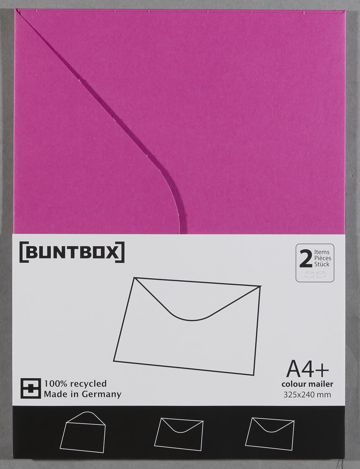 BUNTBOX Briefumschläge DIN C4 ohne Fenster Steckverschluss