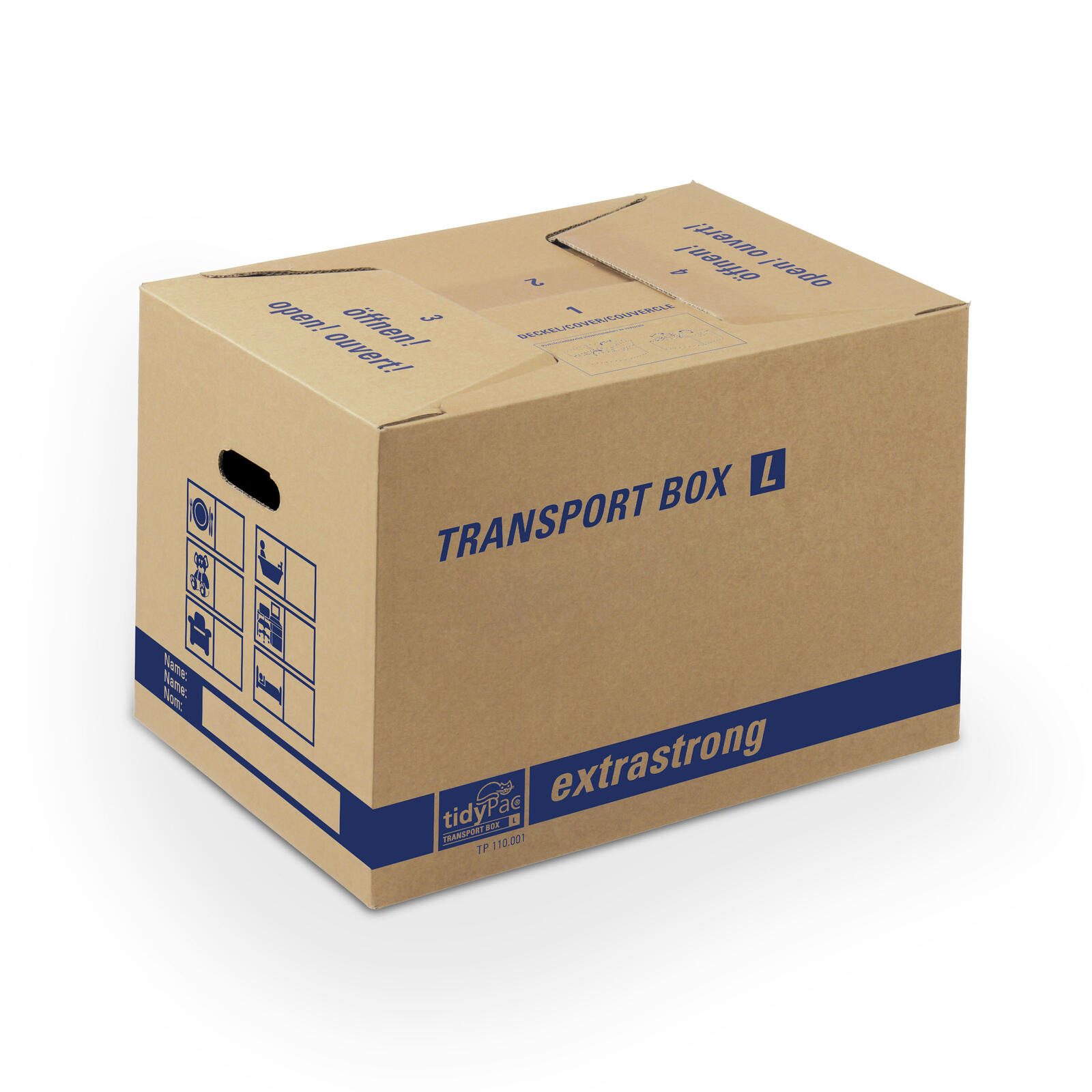 tidyPac® Umzugskartons Transport Box L 50,5 x 35,5 x 37,0 cm