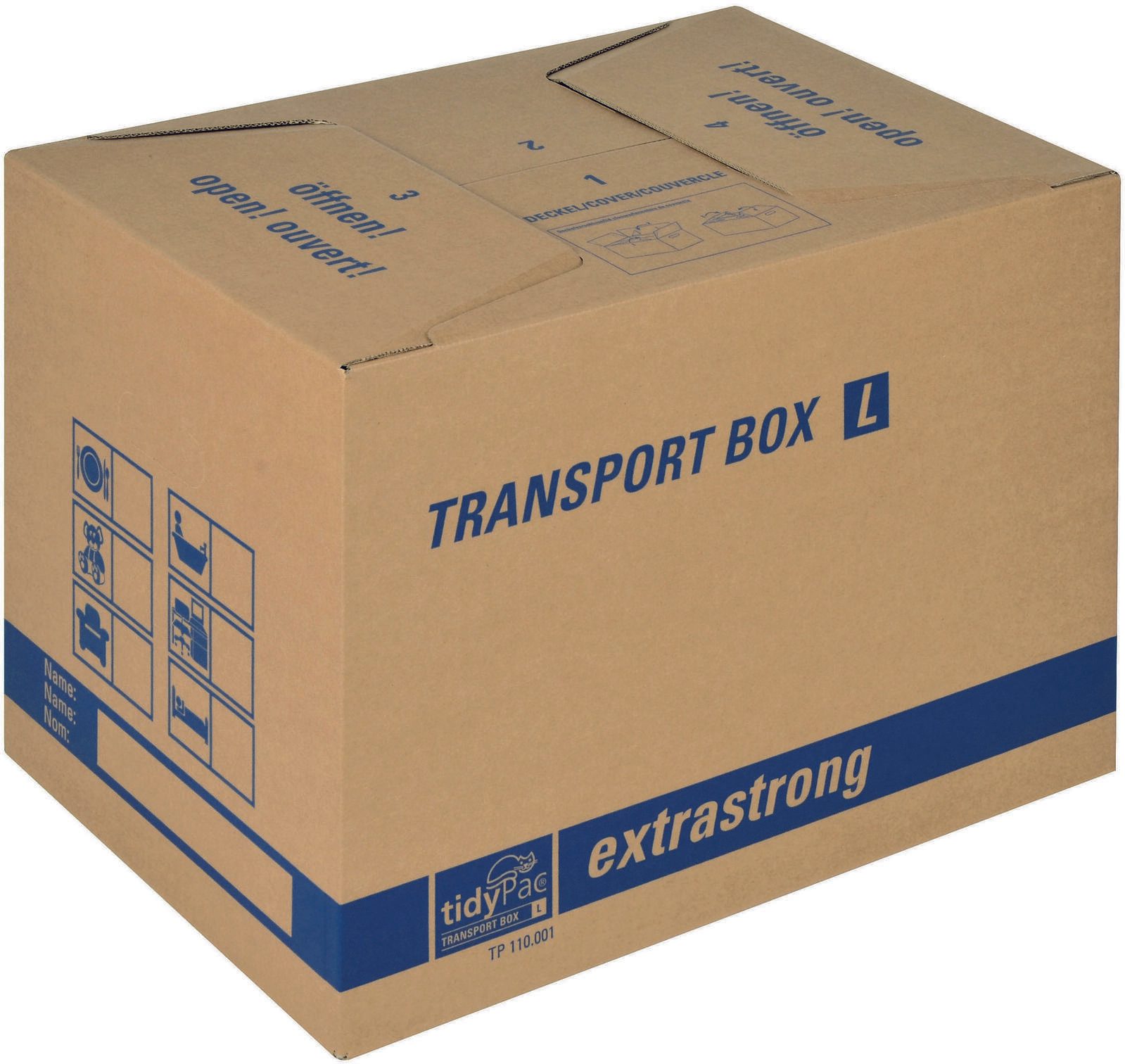 tidyPac® Umzugskartons Transport Box L 50,5 x 35,5 x 37,0 cm