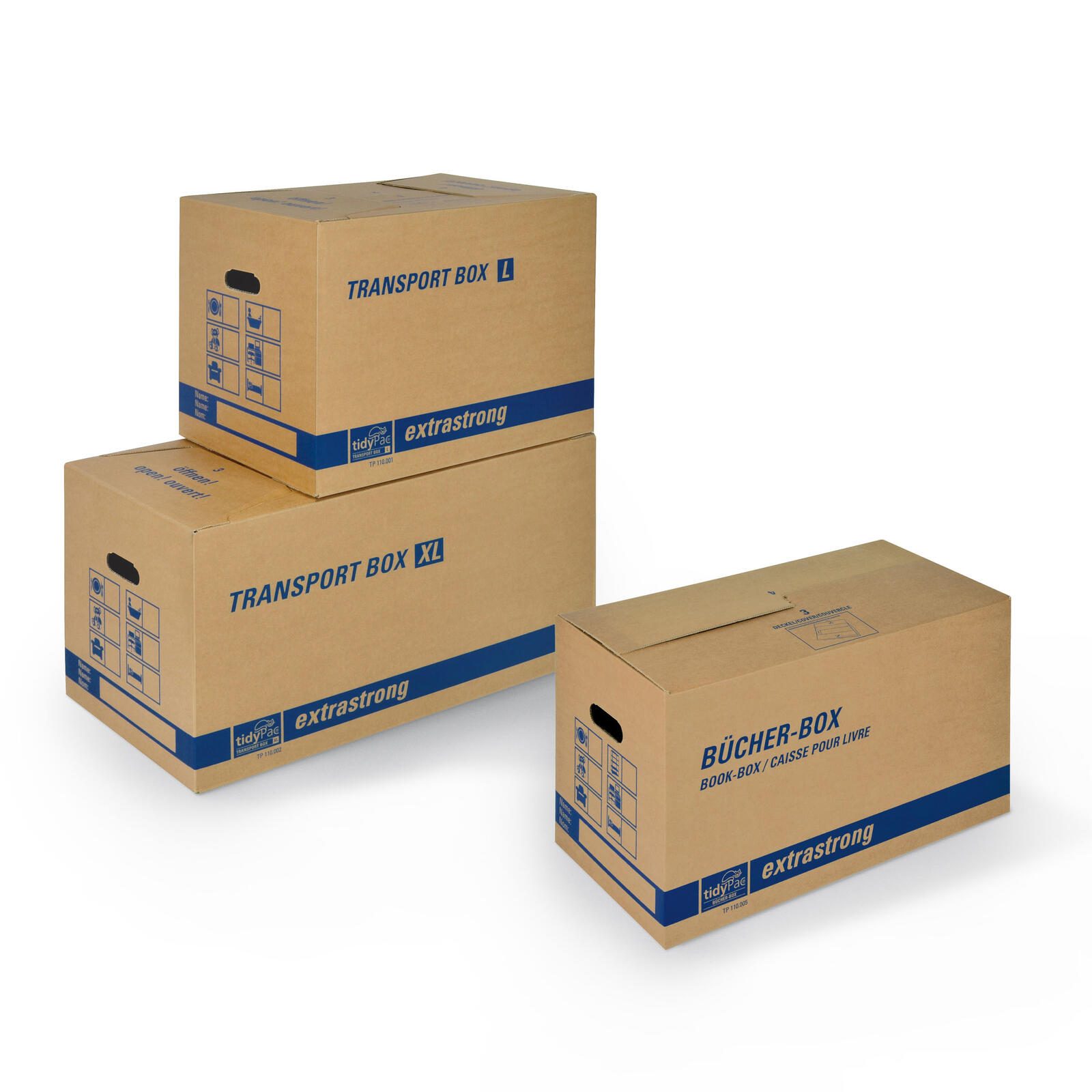 tidyPac® Umzugskartons Transport Box XL 69,0 x 35,5 x 37,0 cm