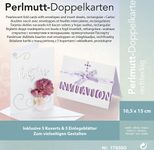 folia Perlmutt-Doppelkarten mit Briefumschlägen DIN A6 weiß