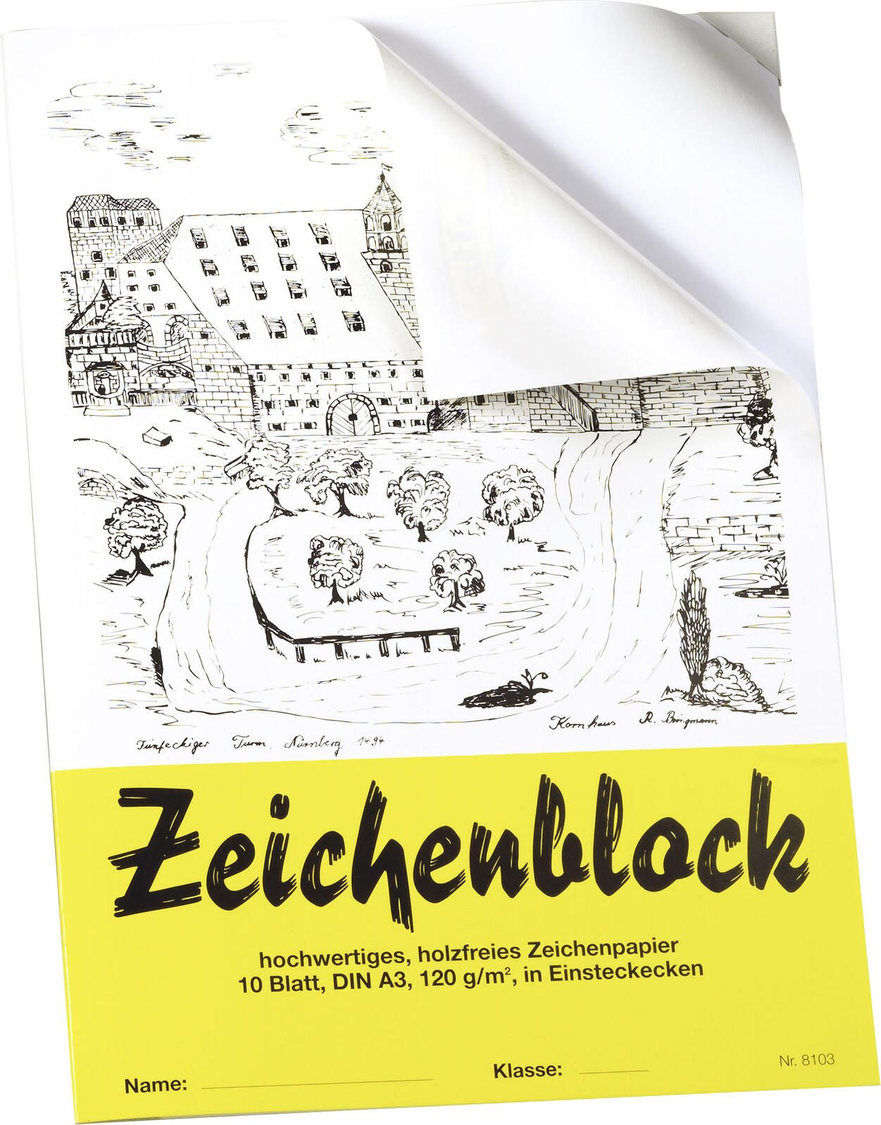 folia Zeichenblock DIN A4 10 Blatt