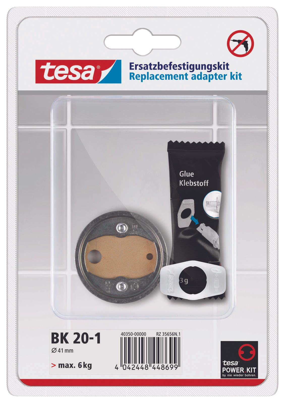 tesa Montagekleber 1x Adapter, 1x Klebstoff-Applikator, 1x aufsteckbare Dosierhilfe