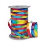 PRÄSENT Geschenkbänder 10 mm x 200 m blau, rot, gelb und grün