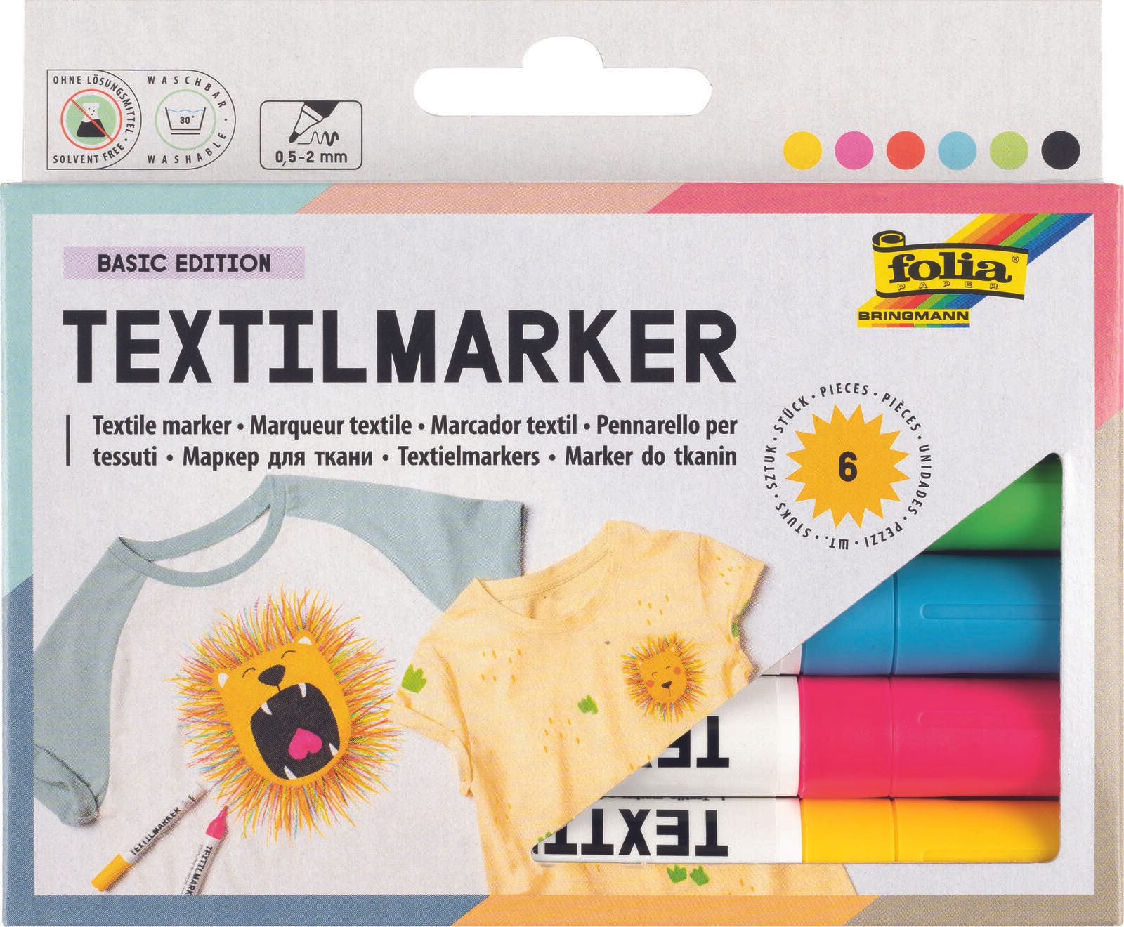 folia Textilmarker 1.0 Mehrfarbig