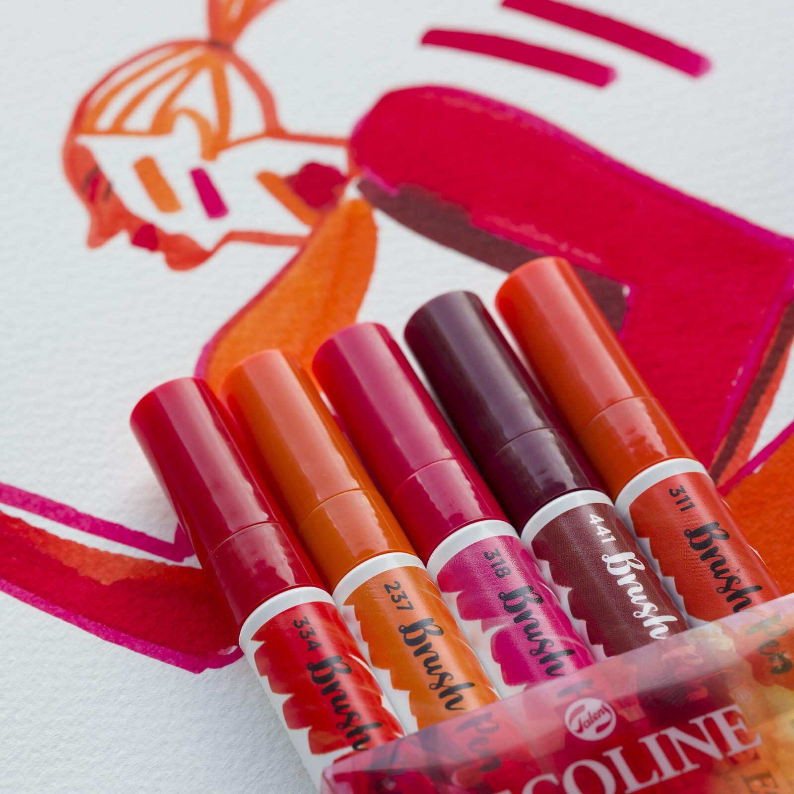 Talens ECOLINE® Brush-Pens Rot 1.0 - 3.0 mm