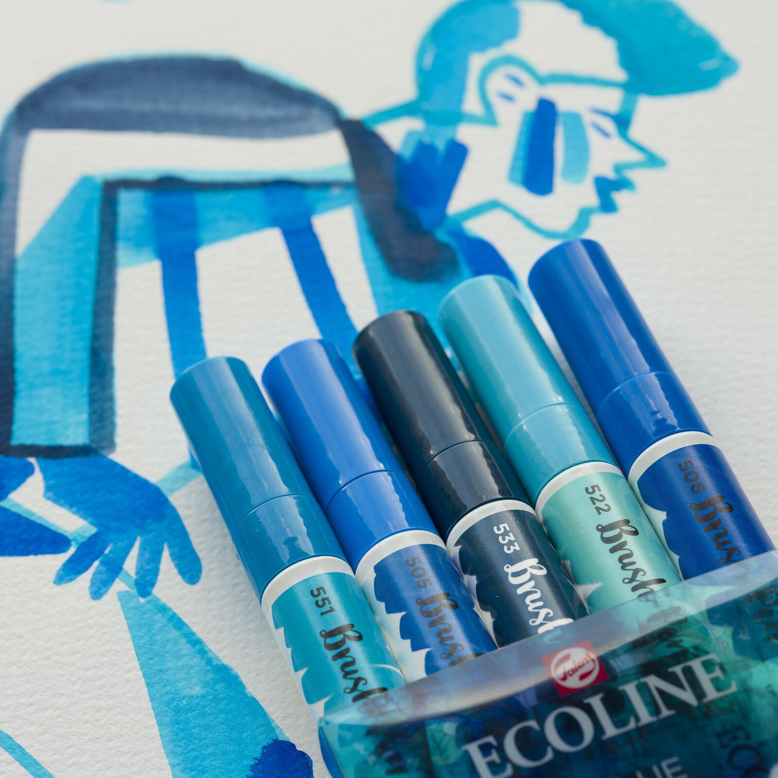 Talens ECOLINE® Brush-Pens Blau 1.0 - 3.0 mm