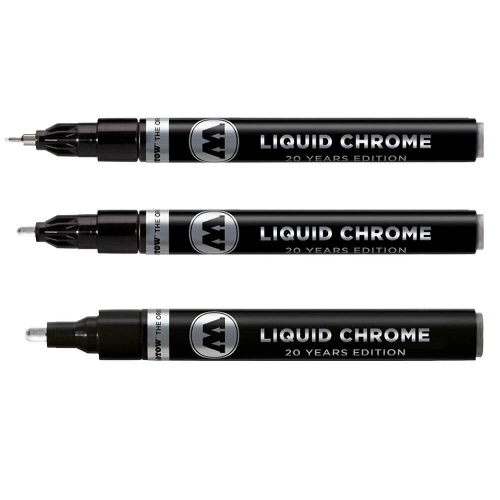 MOLOTOW Liquid Chrome Acrylstifte-Set 1.0 + 2.0 + 4.0 mm Chrom