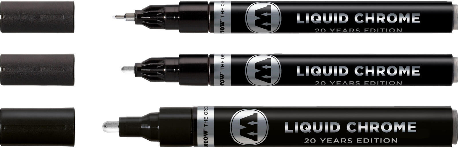 MOLOTOW Liquid Chrome Acrylstifte-Set 1.0 + 2.0 + 4.0 mm Chrom