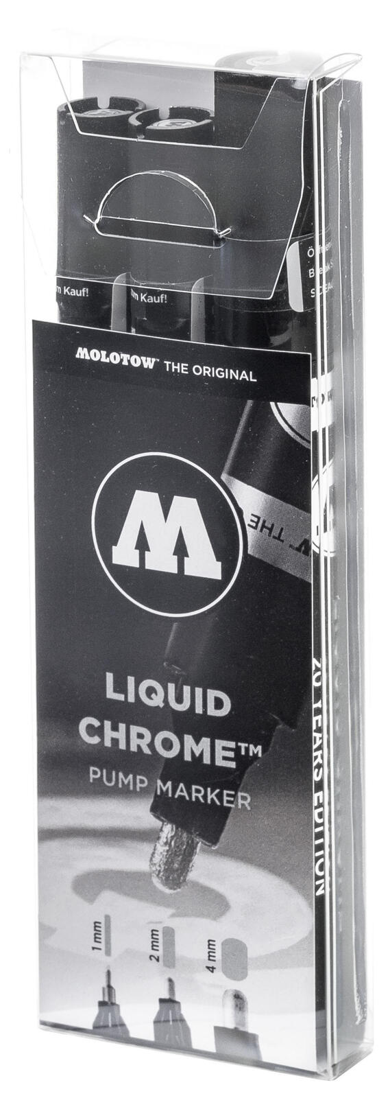 MOLOTOW Liquid Chrome Acrylstifte-Set 1.0 + 2.0 + 4.0 mm Chrom