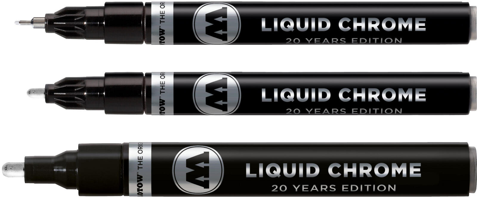 MOLOTOW Liquid Chrome Acrylstifte-Set 1.0 + 2.0 + 4.0 mm Chrom