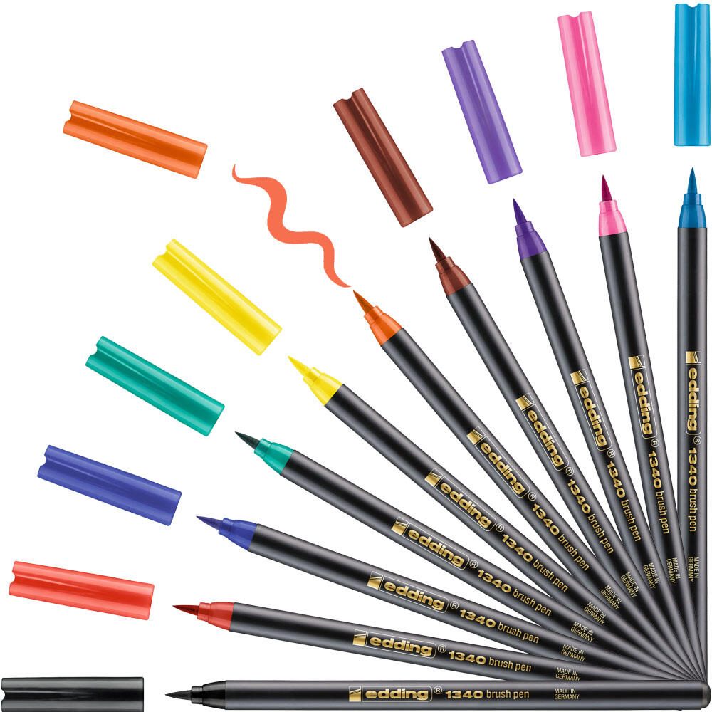 edding Brush-Pens Mehrfarbig 0.8 + 3.3 mm