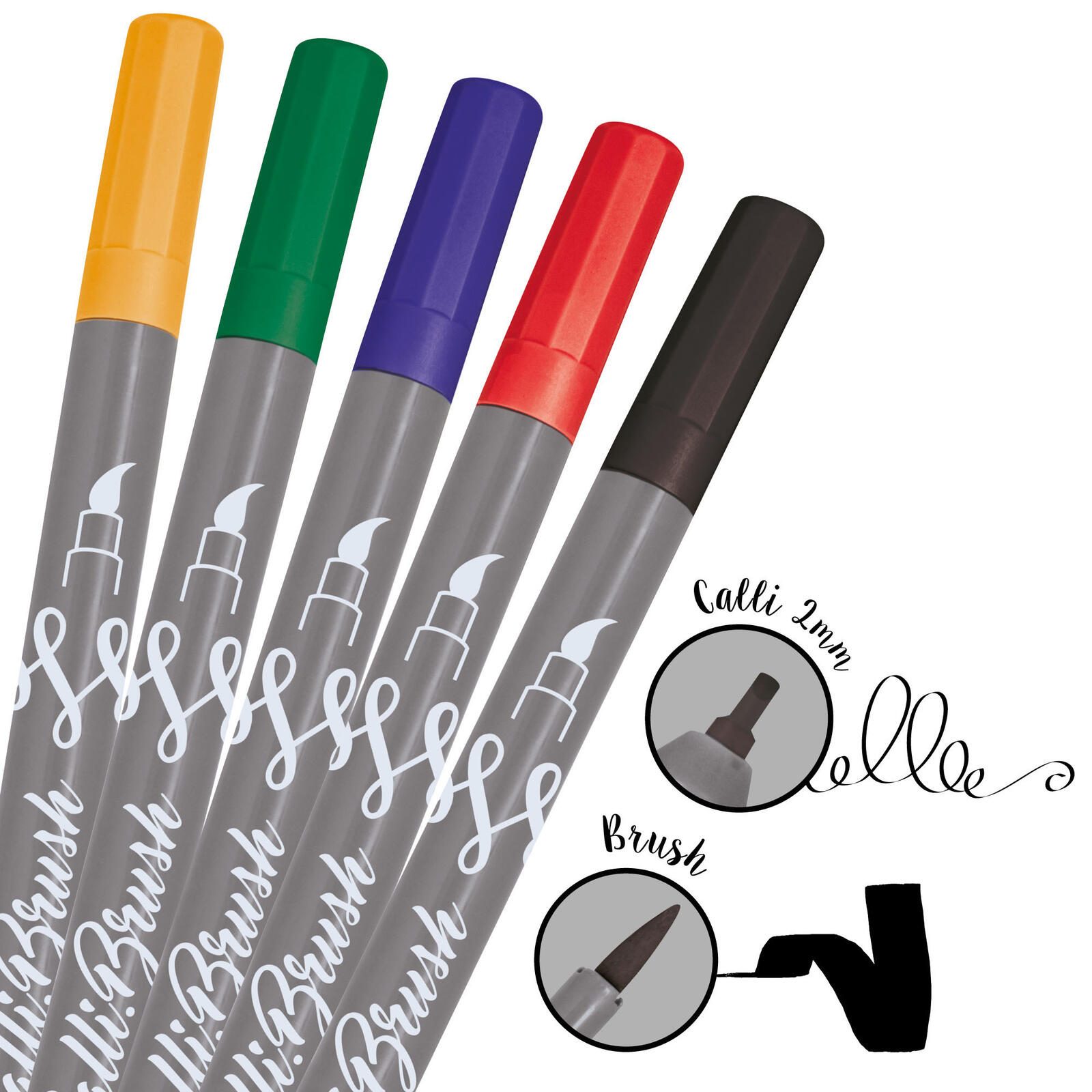ONLINE® Brush-Pens Mehrfarbig 2.0 mm
