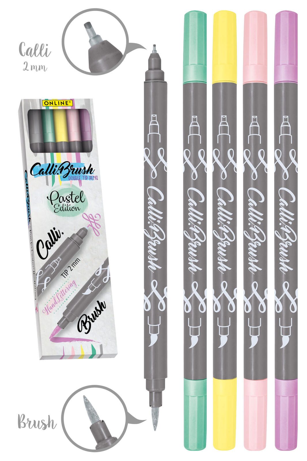 ONLINE® Brush-Pens Mehrfarbig 2.0 mm