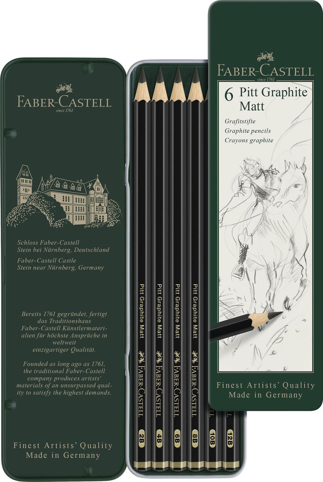 FABER-CASTELL Graphitstifte Pitt Graphite Matt 2B-12B