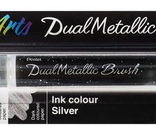 Pentel Brush-Pen Silber 1.0 mm