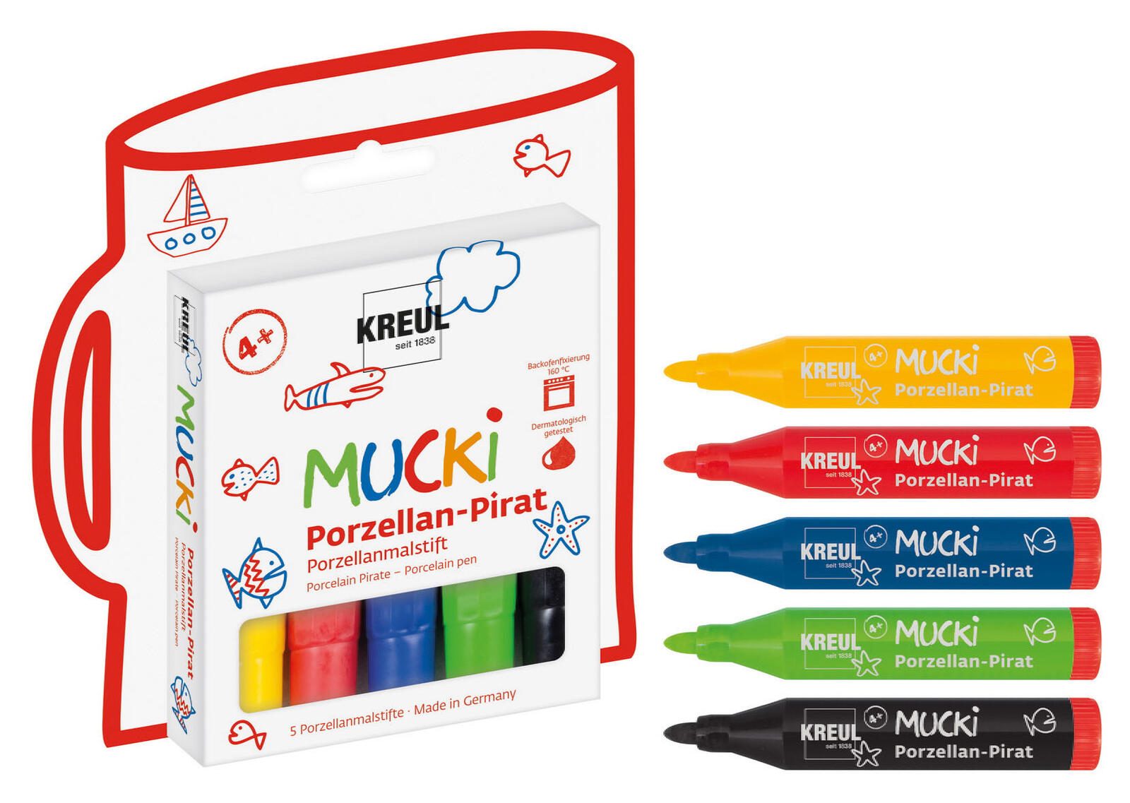 KREUL Pirat Porzellanstifte 2.0 - 5.0 mm Mehrfarbig