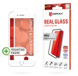 DISPLEX Panzerglas (10H) für Apple iPhone 6/7/8 (White), Montagerahmen, Full Cover
