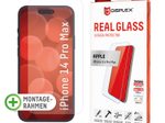 DISPLEX Panzerglas (10H, 2D) für Apple iPhone 14 Pro Max, Eco-Montagerahmen, kratzer-resistent