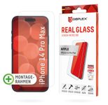 DISPLEX Panzerglas (10H, 2D) für Apple iPhone 14 Pro Max, Eco-Montagerahmen, kratzer-resistent