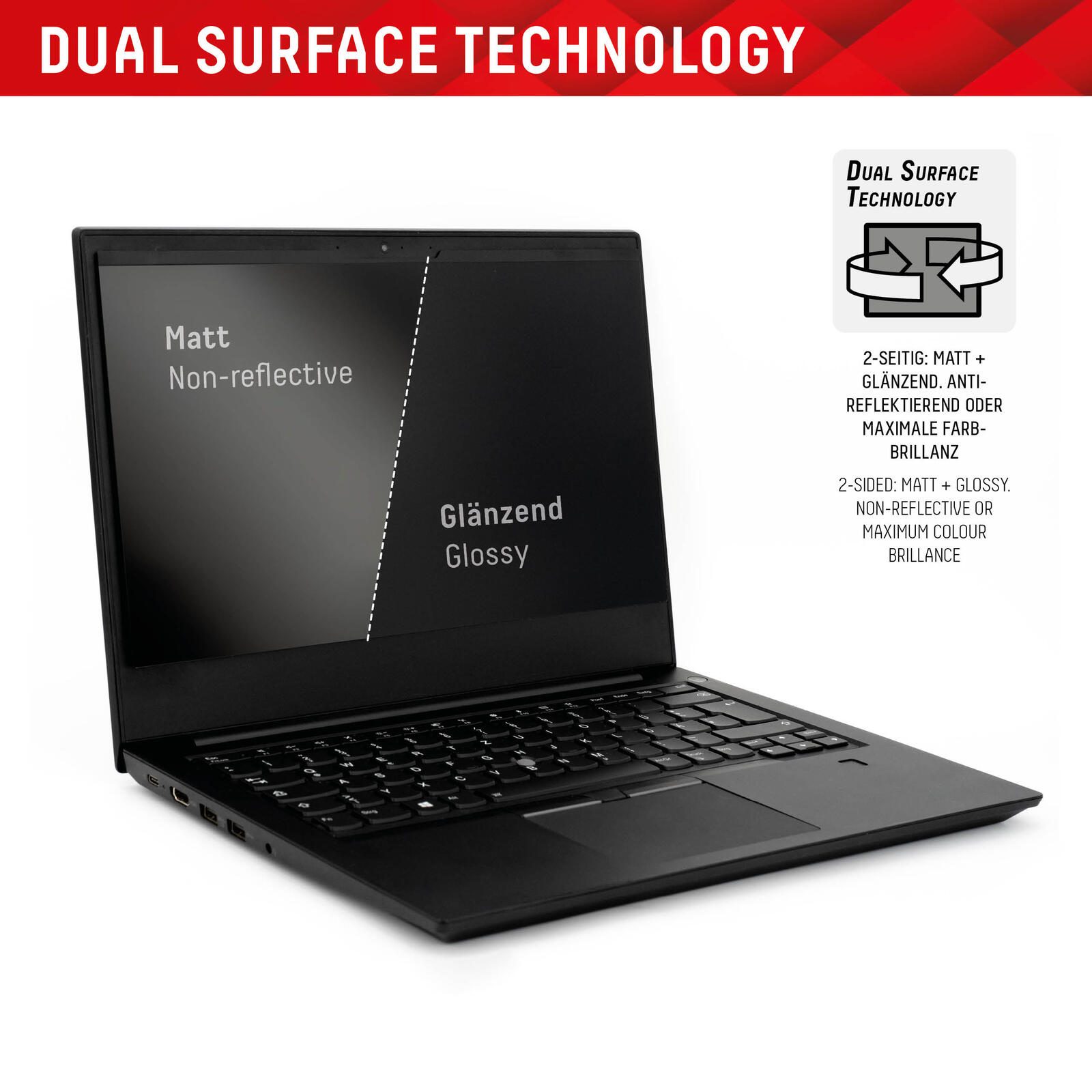 DISPLEX PRIVACY SAFE Magnetischer 2-Wege Blickschutzfilter für Laptop/ Notebook 13,3'' (16:9)