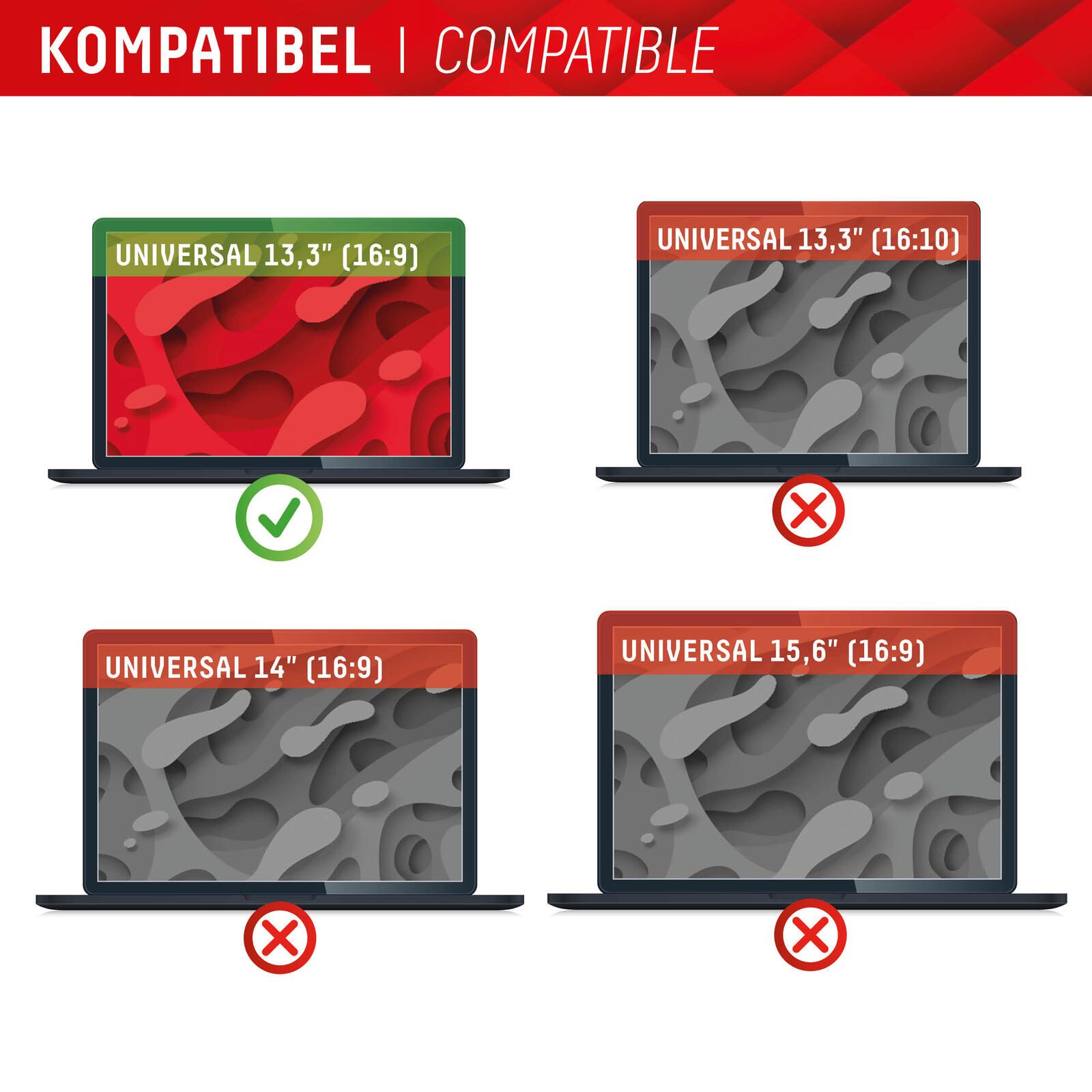 DISPLEX PRIVACY SAFE Magnetischer 2-Wege Blickschutzfilter für Laptop/ Notebook 13,3'' (16:9)